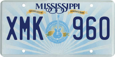 MS license plate XMK960