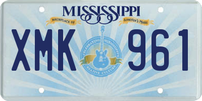 MS license plate XMK961