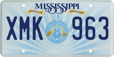 MS license plate XMK963