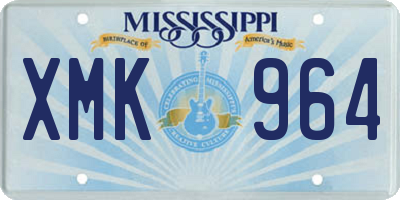 MS license plate XMK964