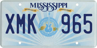 MS license plate XMK965