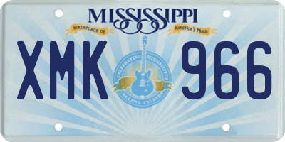 MS license plate XMK966