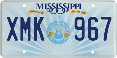 MS license plate XMK967
