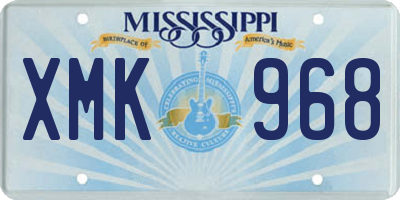 MS license plate XMK968