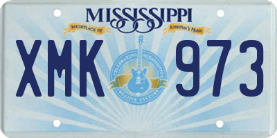 MS license plate XMK973