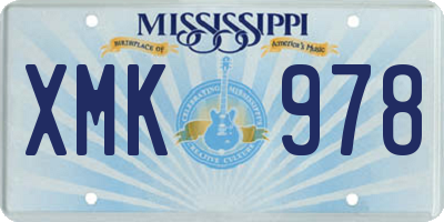 MS license plate XMK978