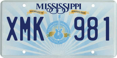 MS license plate XMK981