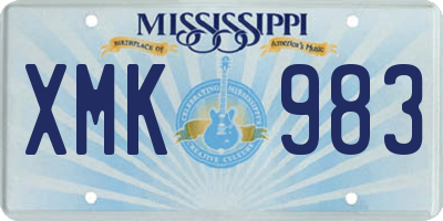 MS license plate XMK983