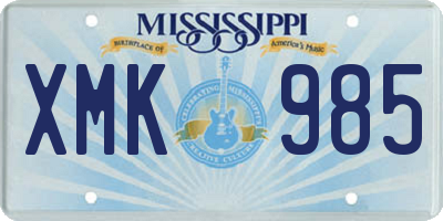 MS license plate XMK985
