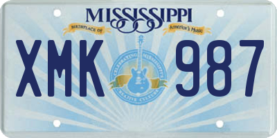 MS license plate XMK987