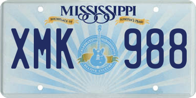 MS license plate XMK988