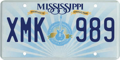 MS license plate XMK989