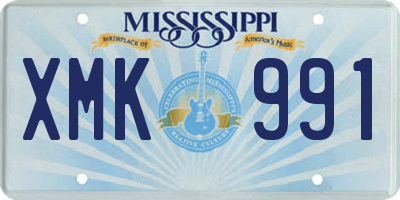 MS license plate XMK991