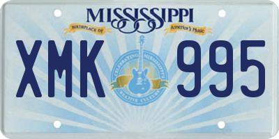 MS license plate XMK995