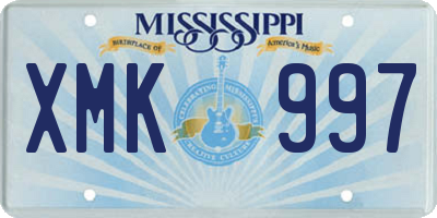 MS license plate XMK997