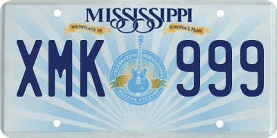 MS license plate XMK999