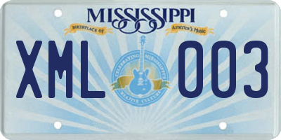 MS license plate XML003