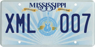 MS license plate XML007