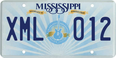 MS license plate XML012