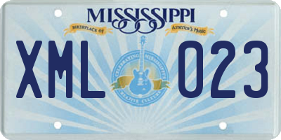 MS license plate XML023