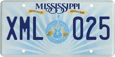 MS license plate XML025