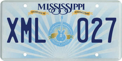 MS license plate XML027