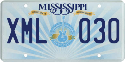 MS license plate XML030