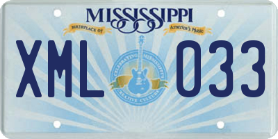 MS license plate XML033