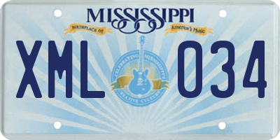 MS license plate XML034