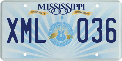 MS license plate XML036