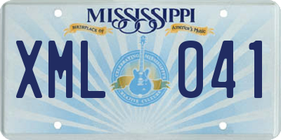 MS license plate XML041