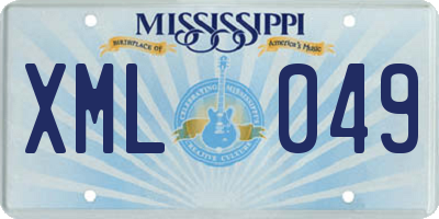 MS license plate XML049