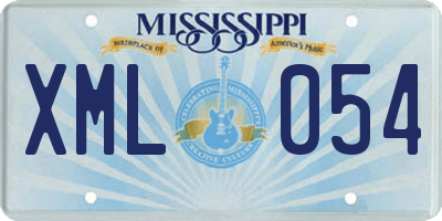 MS license plate XML054