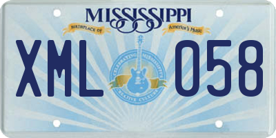MS license plate XML058