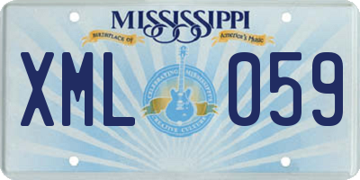 MS license plate XML059