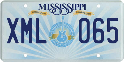 MS license plate XML065