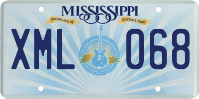 MS license plate XML068