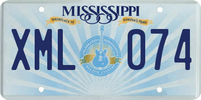 MS license plate XML074