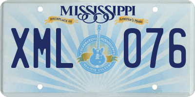 MS license plate XML076