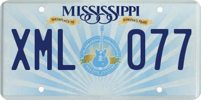 MS license plate XML077
