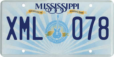 MS license plate XML078