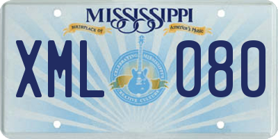MS license plate XML080
