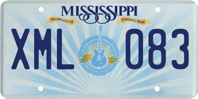 MS license plate XML083
