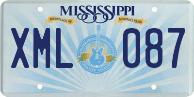 MS license plate XML087