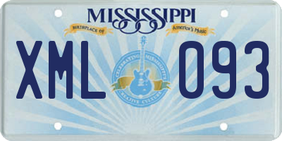 MS license plate XML093