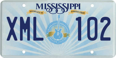 MS license plate XML102
