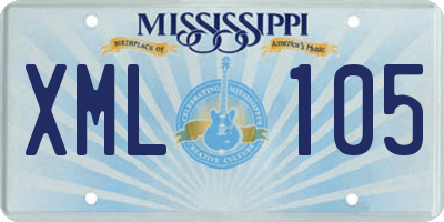 MS license plate XML105