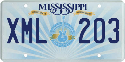 MS license plate XML203