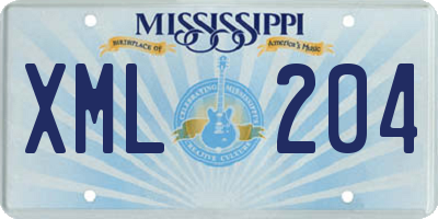 MS license plate XML204