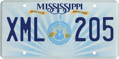 MS license plate XML205